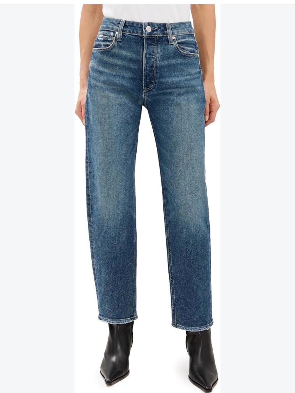 PAIGE Alexis Barrel Legged Jean Lovejoy Distressed